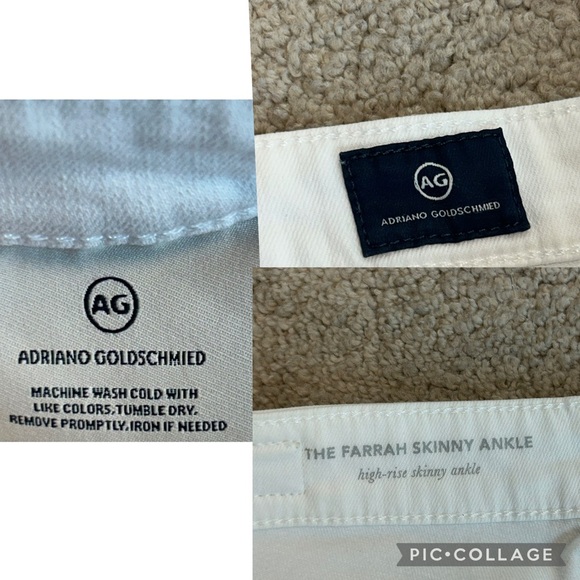 AG Adriano Goldschmied white The Farrah Skinny Ankle high rise denim jeans 27 - Picture 8 of 14